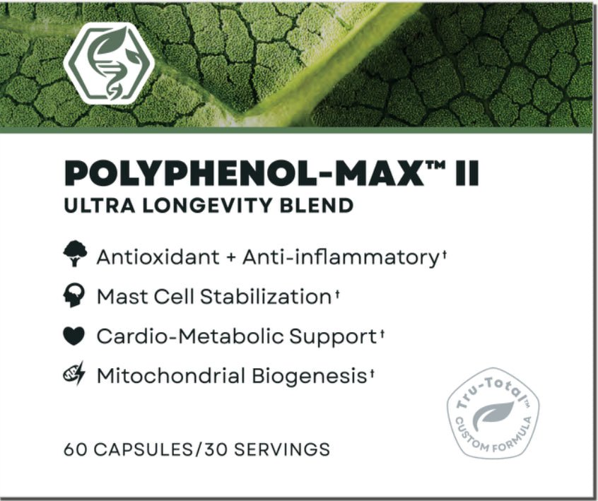 Polyphenol-Max™️ II with Resveratrol, Pterostilbene, Luteolin, Pomegranate, Vit K2 MK7 & Astaxanthin
